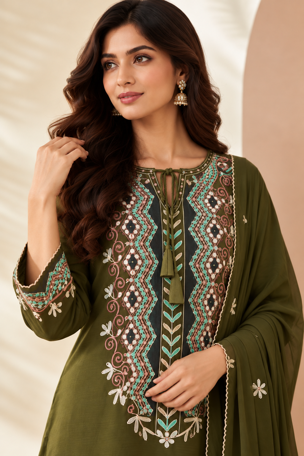 Imported Fabric – Kashmiri work with Dupatta