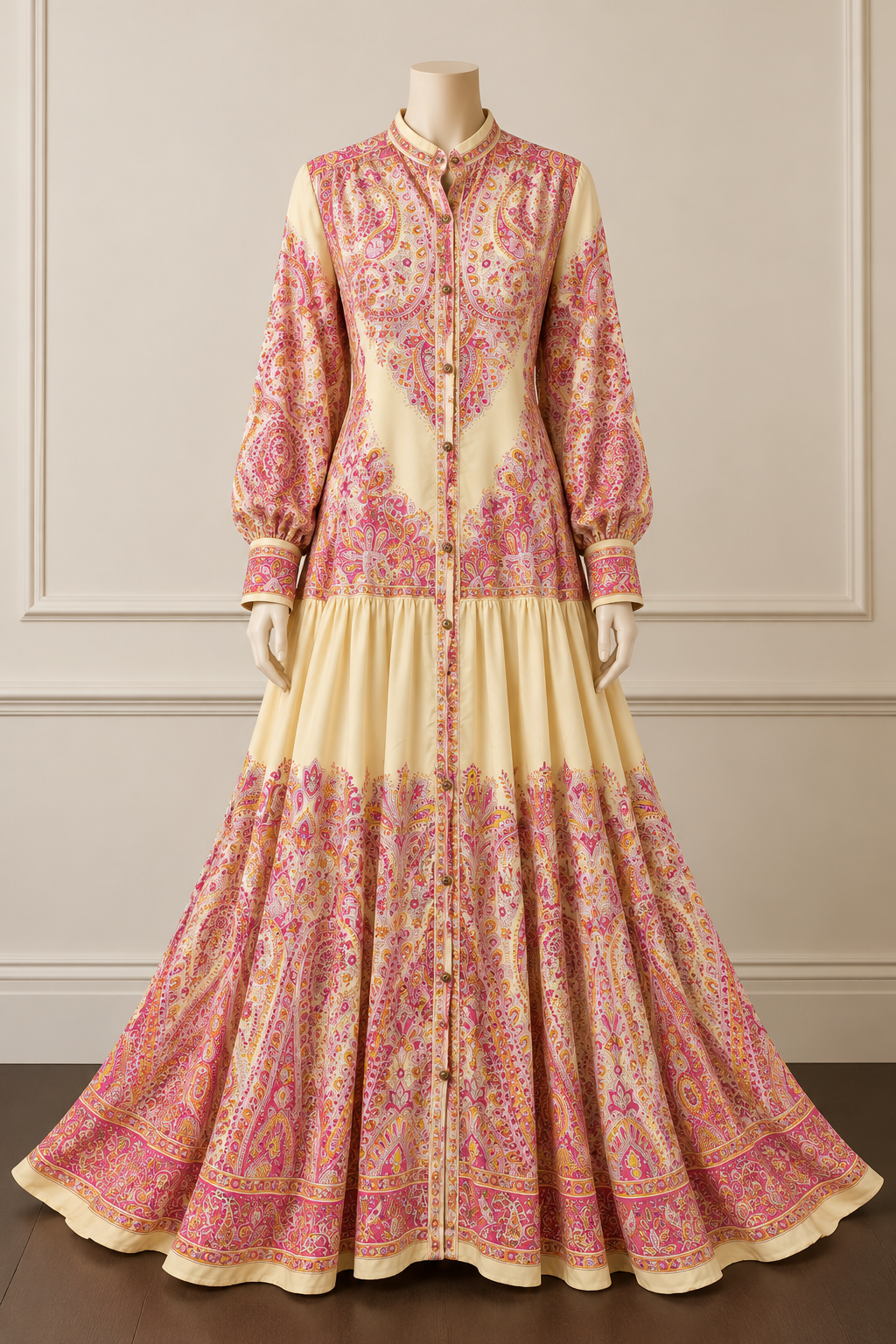 Pink Paisley Printed Maxi Dress