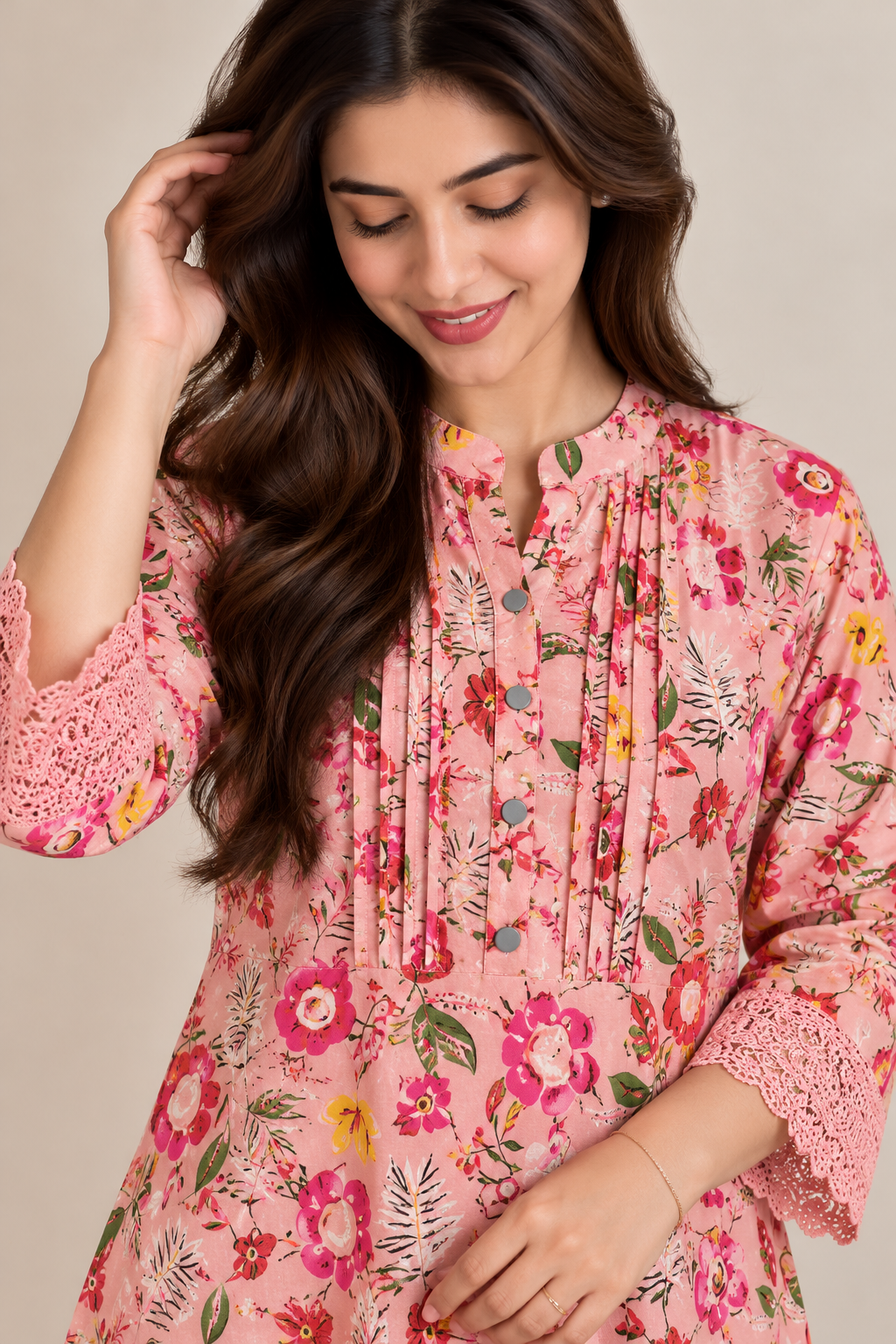 Pink Floral Cotton Co-ord Sets
