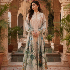 High-Quality Imported Floral Gown