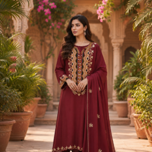Imported Fabric - Kashmiri work with Dupatta