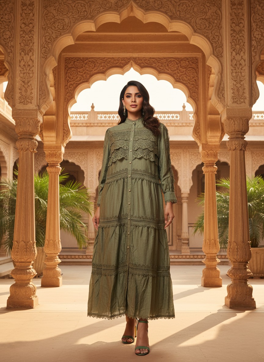 Designer Full-Length Lace Apparel