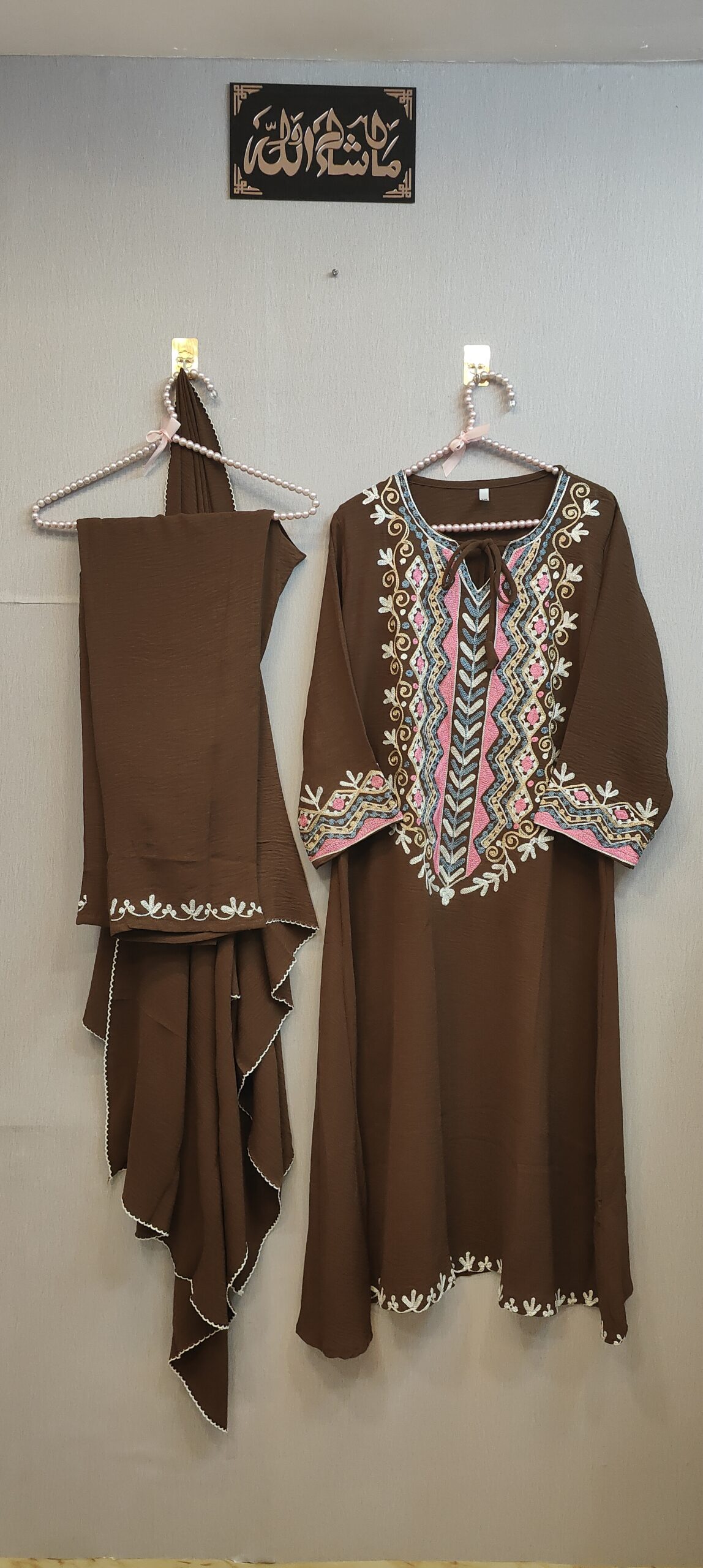 Imported Fabric - Kashmiri work with Dupatta - Image 2