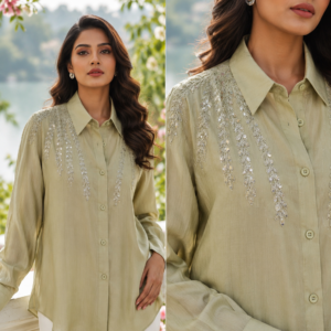 Western Top - Shirts for Women - Bright Green Shirt