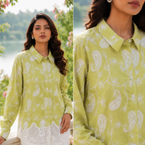 Western Top - Designer Shirts for Women : Embroidered Lace Tunic Shirt