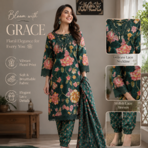 Cotton Fabric - Printed with Dupatta