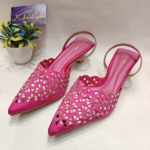 Sparkling crystal - Pink Slingback Heels