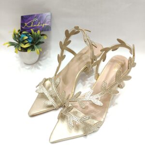 Sparkling leaf-inspired Golden Sandals