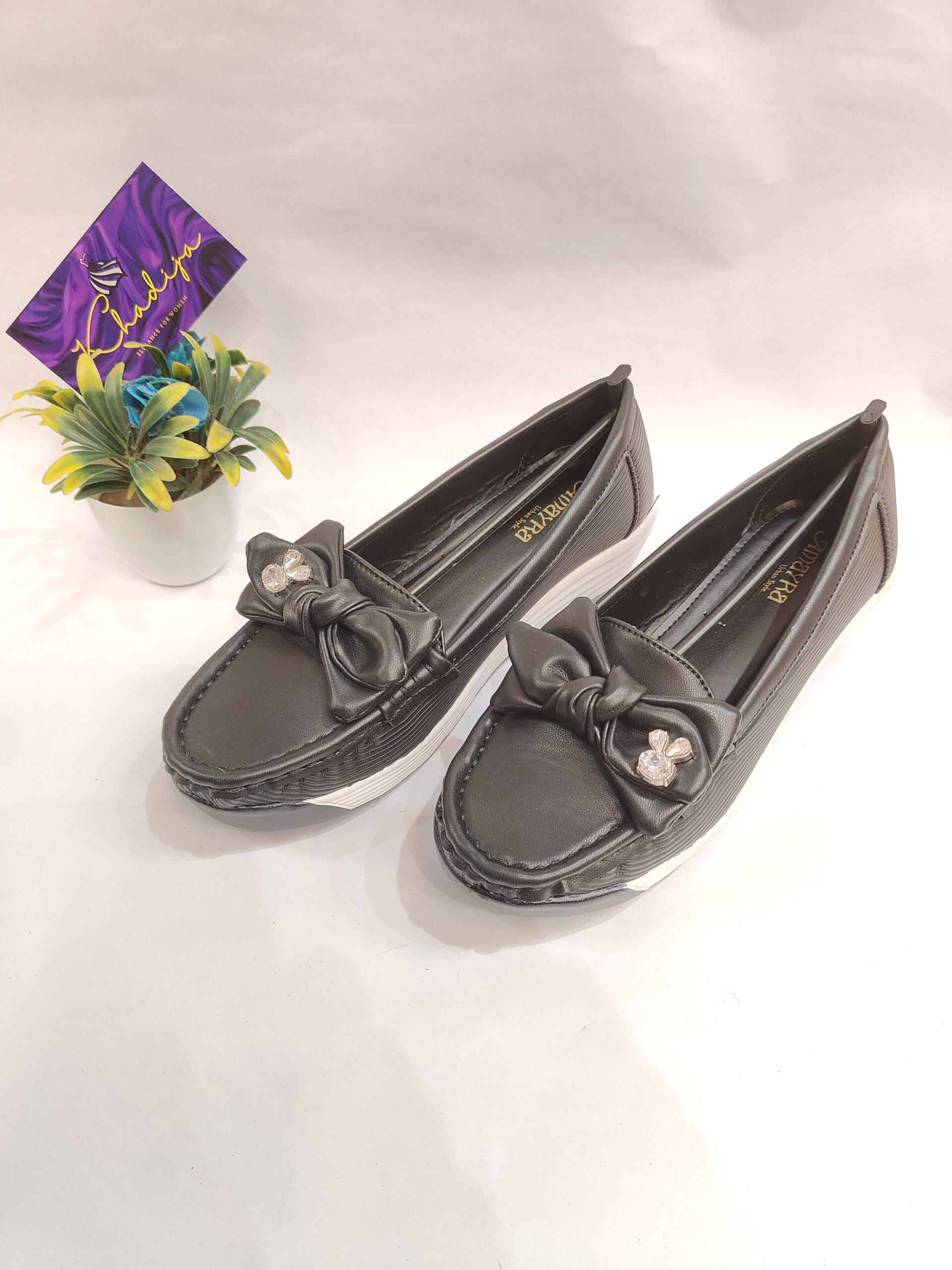 Comfort Luxe Platform Loafers - Black Bow