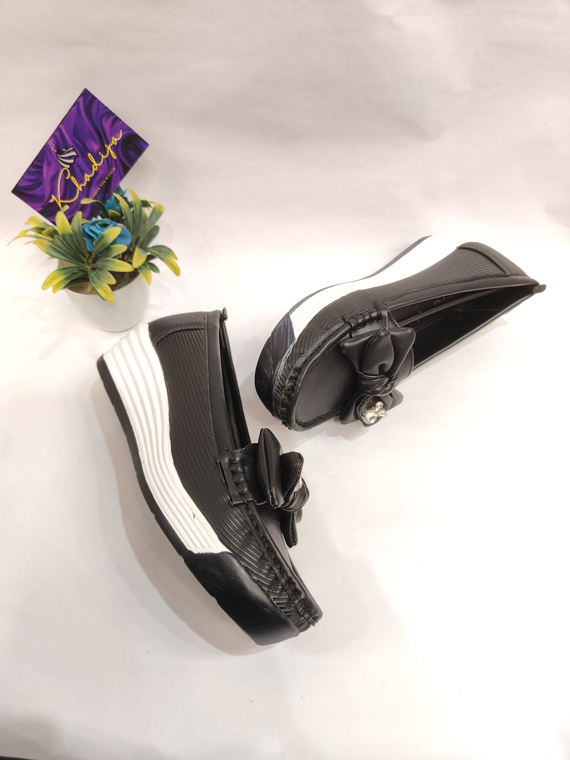 Comfort Luxe Platform Loafers - Black Bow - Image 3